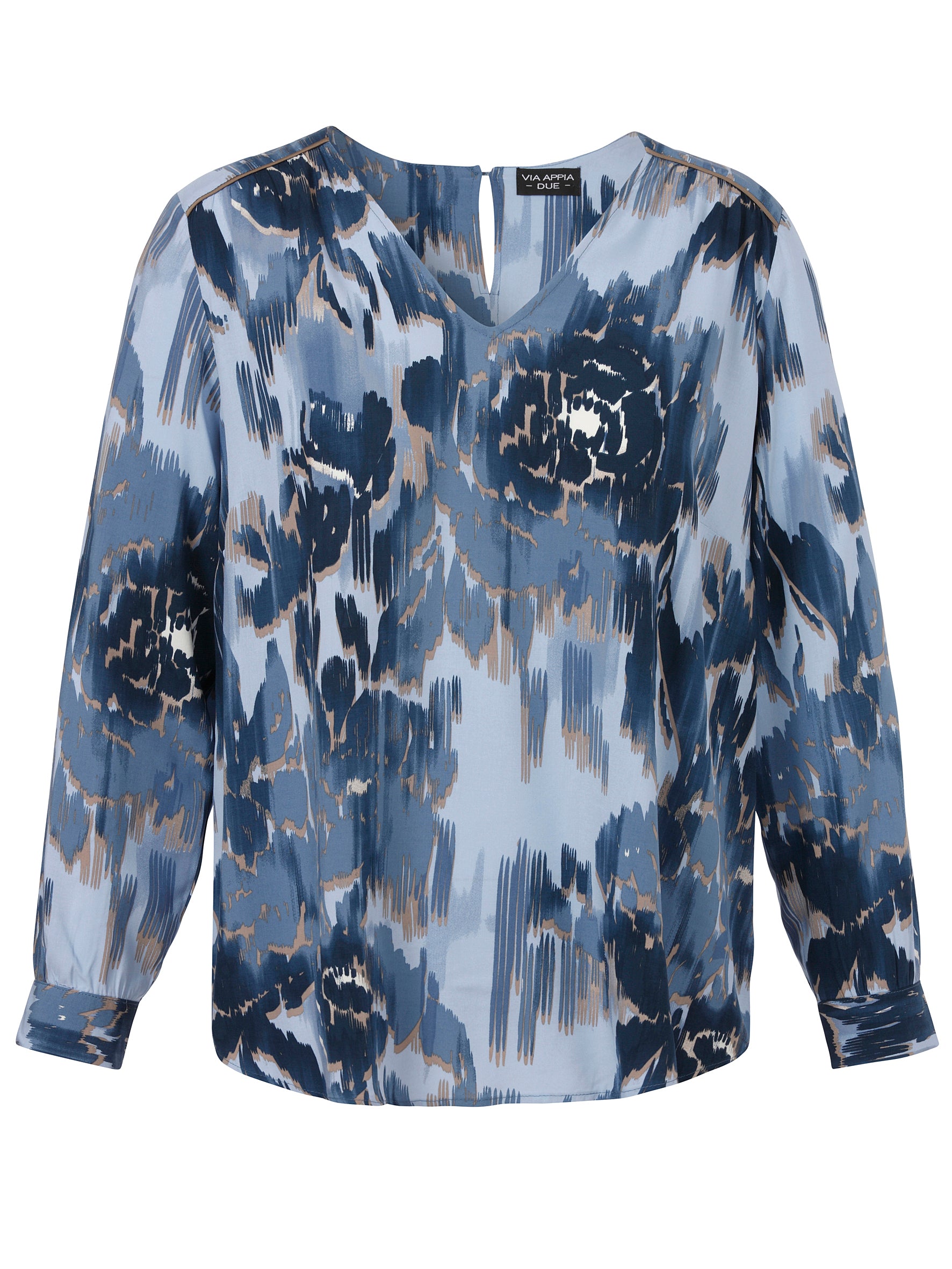 Bluse V-Ausschnitt 1/1 Arm Druck bleu multicolor Bild 1