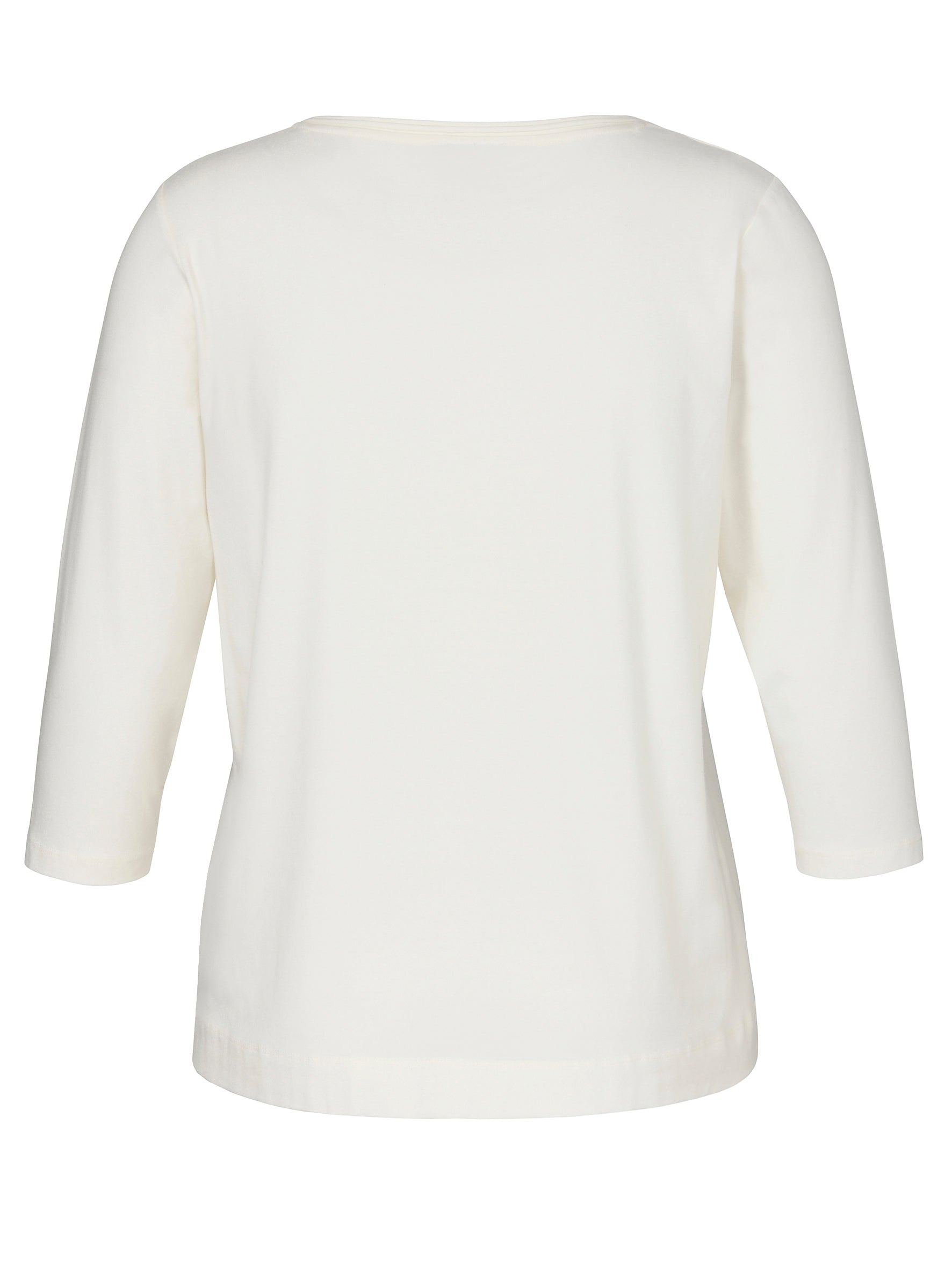 T-Shirt Rundhals 3/4 Arm Motiv Strass creme multicolor Bild 2