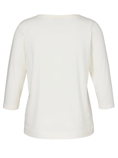 T-Shirt Rundhals 3/4 Arm Motiv Strass creme multicolor Bild 2