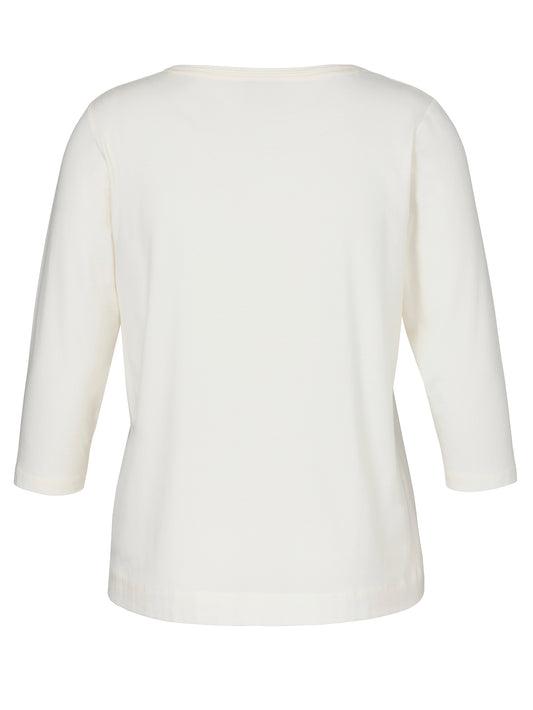 T-Shirt Rundhals 3/4 Arm Motiv Strass creme multicolor Bild 2